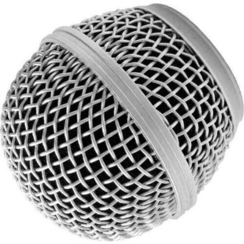 2021 NEW Metal Replacement Ball Head Mesh Microphone Grille For Shure BETA58 BETA58A SM58S Silver 3*4.5cm