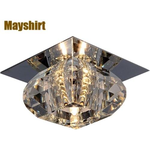 Modern K9 Crystal Ceiling Light Luxury Living Room Led Ceiling Lamps Crystal Clear Kitchen Land Light Porch Hotel Light Fixtures