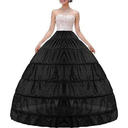 Amazing Women Crinoline Petticoat A-line 6 Hoop Skirt Slips Long Underskirt for Wedding Bridal Dress Ball Gown