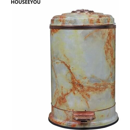 Yellow Dragon-like Pattern Waste Bins High-end Storage Buckets Strong Safety Performance Garbage Cans Pedal Room Paper Bin