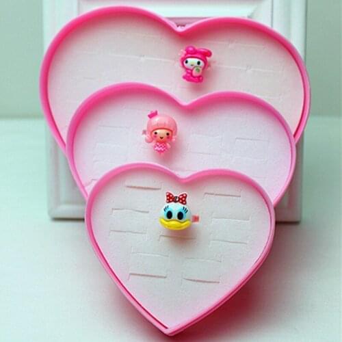1 Pc Hot Sale Love Heart-shape Pink Earring Storage Case Ring Holder Ring Box Jewelry Gifts Box Jewelry Supplies Accessories