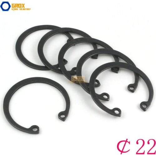 100 Pieces Size: 22 Steel Internal Circlip Snap Retaining Ring