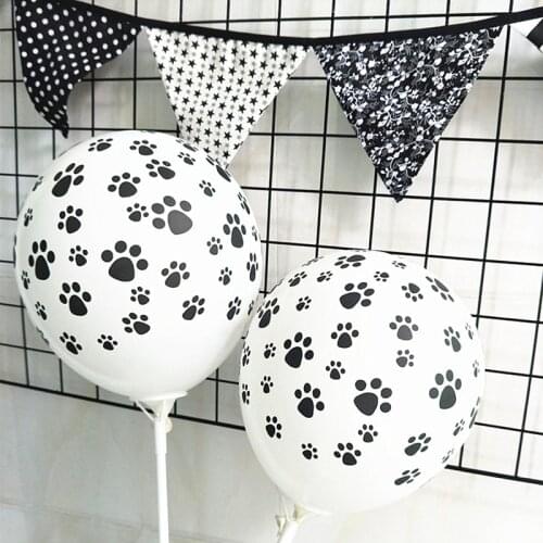 12inch 10pcs Dog Paws Printed Party Balloons Dog Feet Latex Balloons Kids Birthday Gift Baby Shower Party Decoration Supplies
