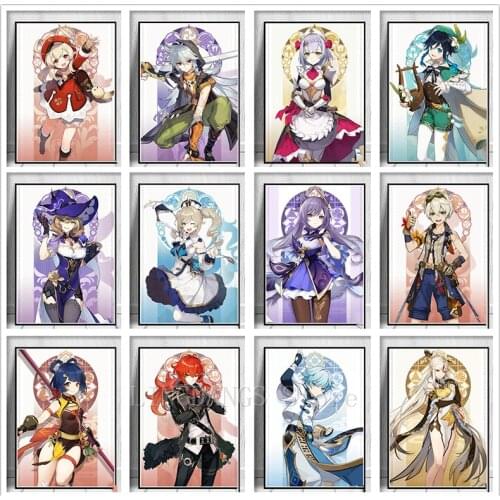 5D DIY Full Drill Diamond Painting Game Genshin Impact Poster Diamond Mosaic Embroidery Cross Stitch Handmade Home Decor