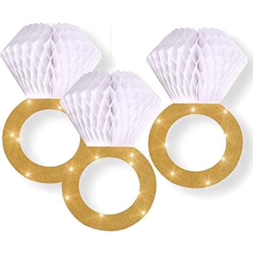 6 Pcs Honeycomb Ring Hanging Decorations Tissue Flowers Hanging Honeycomb Paper Flowers For Wedding Anniversary Engagement Party
