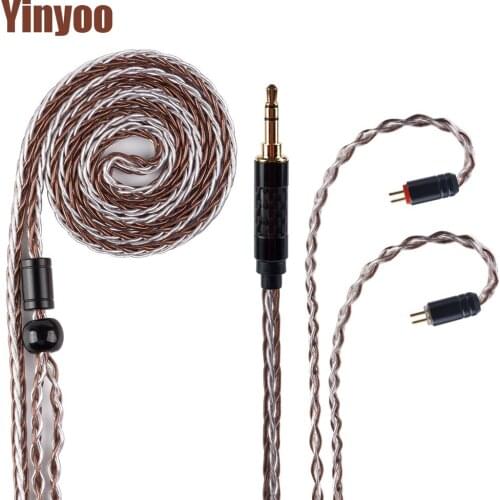 AK Yinyoo 8 Core Silver Plated Cable 2.5/3.5mm Balanced Earphone Upgrade Cable With MMCX/2Pin for ZS10 PRO AS16 AS12 C16 ZSX C12