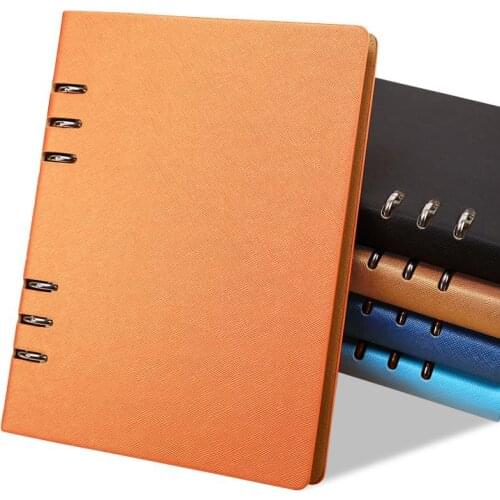 RuiZe 2020 Hard cover leather spiral notebook A5 planner agenda notepad loose leaf note book 6 ring binder office stationery