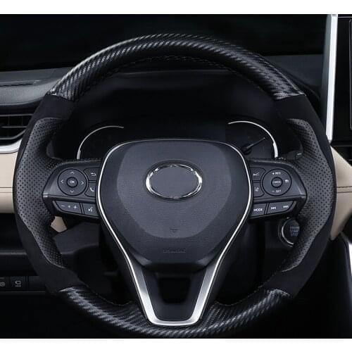 Suitable steering wheel cover Brand new fifth-generation for Rav4 Leather hand-sewn Cover Interior for Rav4 2020