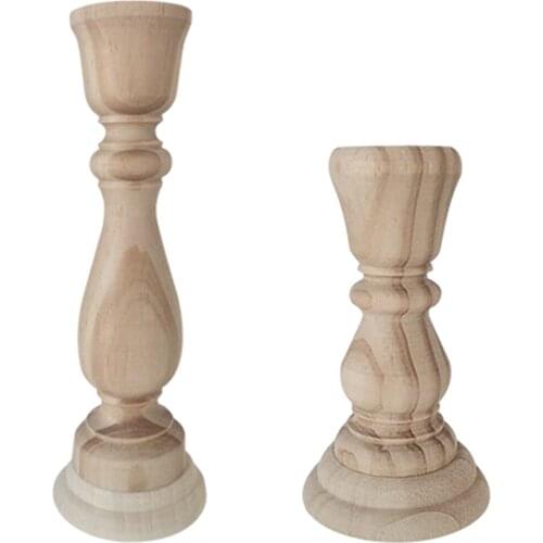 Wooden Pillar Candle Holder Candleholder Candlestick Centerpiece Christmas