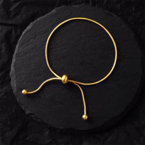 Statement Retractable Snake Chain Bracelet Stainless Steel Jewelry Minimalist Geometric Wrist Bracelet for Women Party