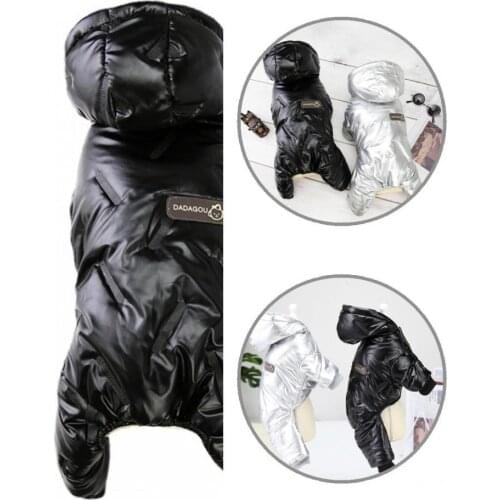 Four-leg Lovely Pet Dogs Fleece Hooded Coat Costume Soft Texture Dog Romper Letter Print for Winter