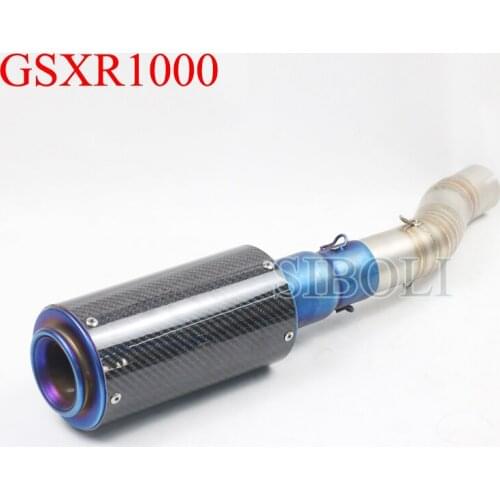 GSXR1000 Motorcycle Slip On Exhaust Full System Pipe With Carbon Fiber Muffler DB Killer For SUZUKI GSXR1000 2003 to 2006 AK131