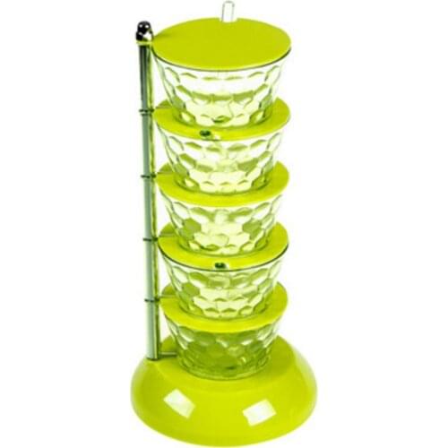 4/5-Layer kitchen tool Rotating Vertical Salt Sugar Seasoning Box Storage Can Spice Case Jar
