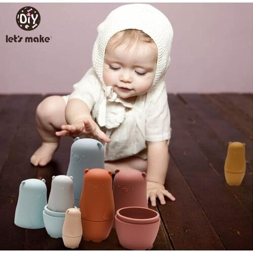 Let‘s make Silicone Russian Nesting Dolls Matryoshka Dolls Babushka Hand Animal Poupee Russe for Kids Gifts Doll Home Decor 2021