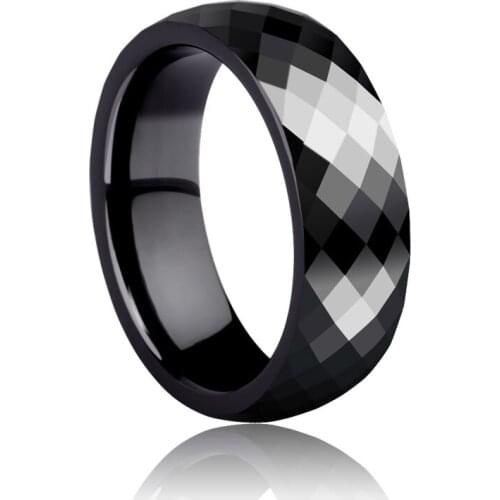 Fashion Mens Jewelry Rings Black Hi-Tech Ceramic Rings 4mm/7mm for Man and Woman Multifaceted Scratch Proof Free Shipping