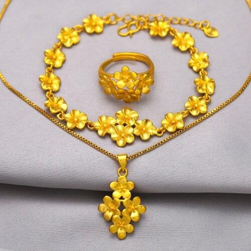 Fashion Jewelry Sets For Women Earrings Pendant Flower Jewelry Sets For Wedding Party Gifts Trend Jewelry Gift