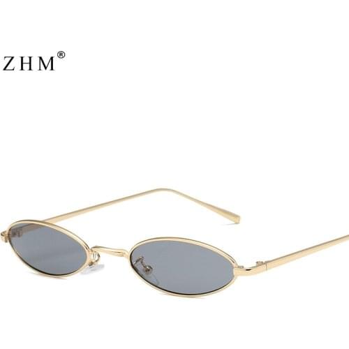 2020 small oval sunglasses for men male retro metal frame yellow red vintage small round sun glasses for women