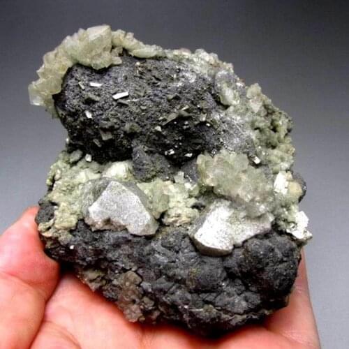 902g Arsenopyrite+Scheelite+Quartz+Hematite+Calcite - crystals and stones healing Mineral specimen Home Decor feng shui