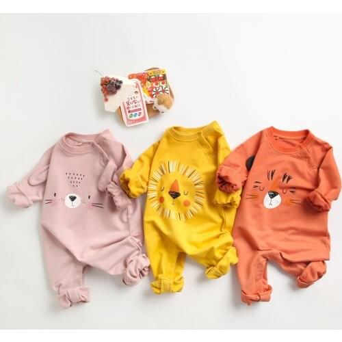 0-3T Autumn Winter Baby Romper Newborn Kid Warm Clothes Long Sleeve Cartoon Animals thick Jumpsuit Cute Sweet Baby Clothing