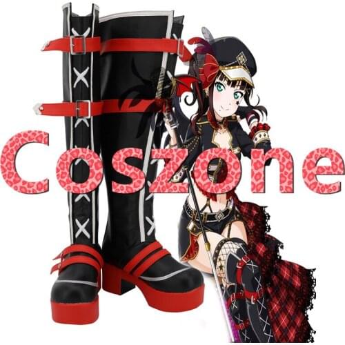 LoveLive! Sunshine!! Aqours Full Members Kurosawa Dia Punk Rock Cosplay Shoes Boots Halloween Cosplay Costume Accessories