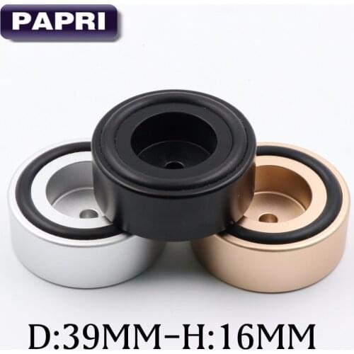 PAPRI 1PCS 39*16MM CNC Machined Solid Aluminum Sand Blasting Turntable Radio CD Player Amplifier Speaker Isolation Feet Pad
