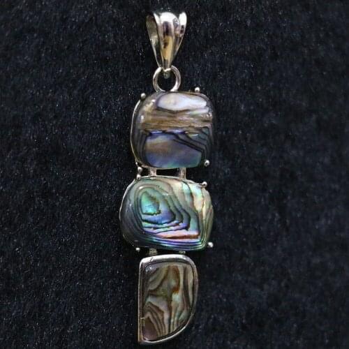 Charms natural blue abalone shell rectangle pendant fit necklace newly hot sale jewelry B1135