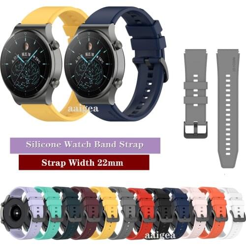 22mm Silicone Band Strap For Huawei Watch GT 42mm/46mm / GT2 46mm / GT2e / GT2 pro Wristband Sport Replacement Bracelet