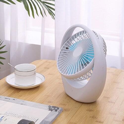 Handheld Desktop Electric Fan with Strong Airflow Rechargeable Battery Operated Portable Table Fans 3 Speeds Adjustable for Home