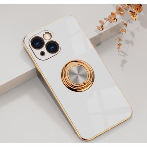 Silicone Cover For iPhone 13 13 Pro Max 12 Pro Max Case For iPhone13 13Pro Max Mini Luxury Plating Ring Case for iphone12 Cover