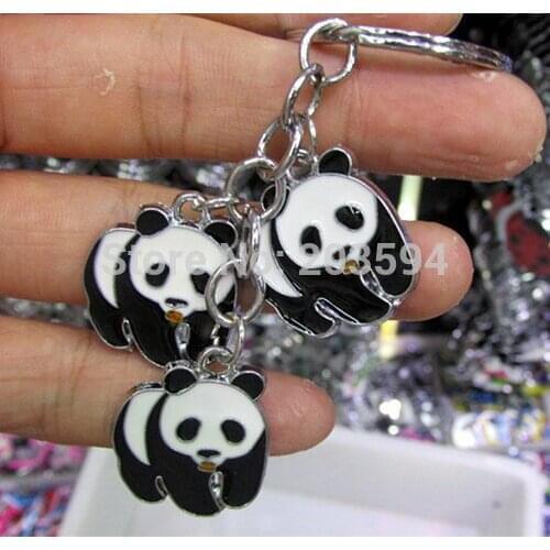 YUTTIO Hot Sale 10pcs Key Ring Cute Alloy Enamel new style three charms CAT new key chain