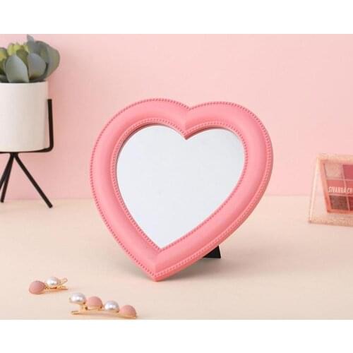 Heart-shaped Makeup Mirror Desktop Vanity Mirror Wall Makeup Mirror Room Wall Decoration Cute Girl Love Makeup Mirror