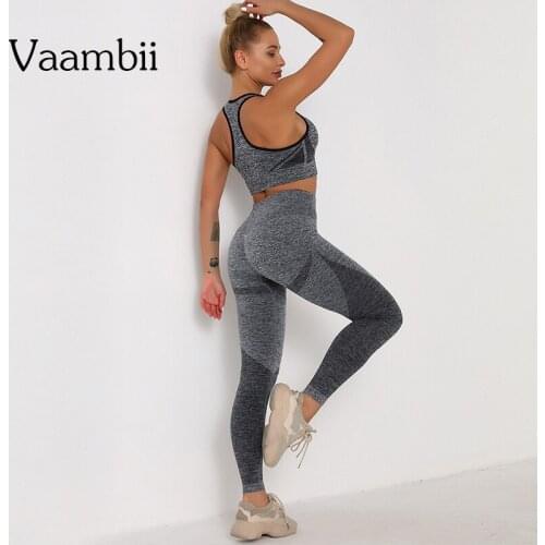 Female Ladies Plus Size Gym Clothing Women Sport Set Womens Bra Seamless Knitwear Suit Tracksuit 2 Pieces Leggings For Fitness