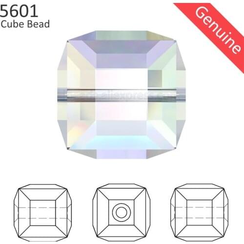 1 piece) 100% Original crystal from Swarovski 5601 Cube beads made in Austria loose beads rhinestone for DIY jewelry making