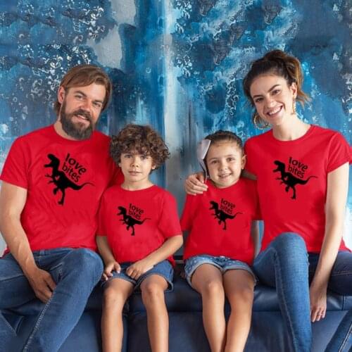 1PCS Dinosaur Valentines Dino Family Matching Shirts Mens Womens Youth Toddler Dinosaur Shirts for the Whole Family