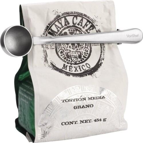 1 pcs Multifunction Stainless Steel Coffee Scoop With Clip Coffee Tea Measuring Scoop 1Cup Ground Coffee Measuring Scoop Spoon