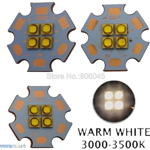 10pcs 3V / 6V / 12V 4Chip 4LEDs 18W LG3535 High Power Plant Grow LED Lighting Emitter Warm White 3000K on 20mm Copper PCB