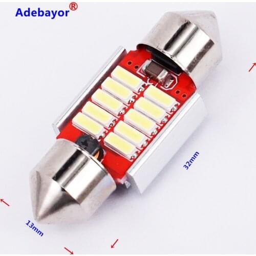 10X White 31mm 4014 SMD 10 LED Festoon Dome Canbus Error Free Car License Plate LED Lights Bulbs