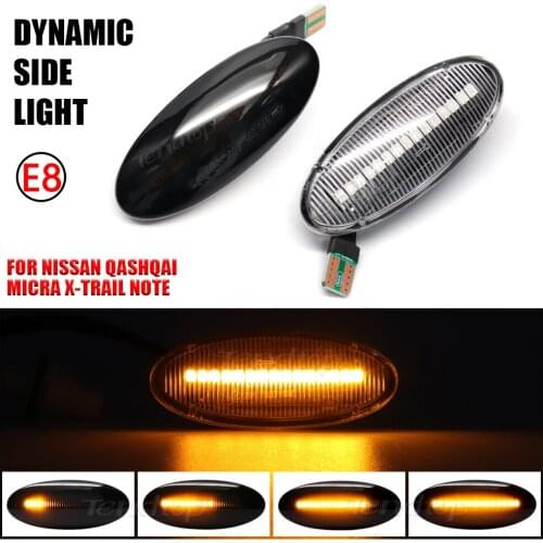 12V For Nissan Juke F15 Micra K12 K13 Nissan Note E11 Flowing Turn Signal Light Side Marker Lamp Facelift Car Assessories
