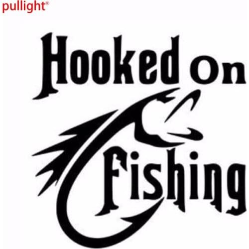 Car Styling Hooked On Fishing Personality Funny Body Vinyl Decal Car Sticker