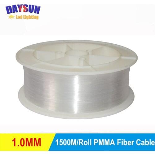 Free Shipping 1500m/Roll 1.0mm Diameter PMMA Fiber Cable End Glow Plastic Optical Cable for all Kinds of Led Light Engine