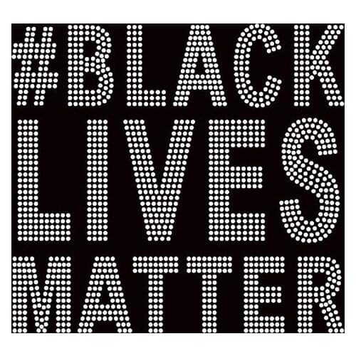 Free Shipping #Black Lives Matter (Large 8.5") Bold Text Afro Rhinestone Transfer