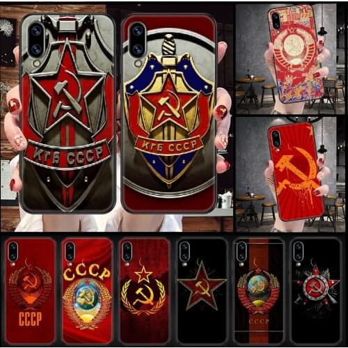 Soviet Union USSR Flag Phone Case For Huawei Honor 6A 7A 7C 8A 8X 8 9 9X 10 10i 20 Lite Pro black luxury Etui trend back soft