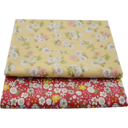 Booksew Colorful Flower Pattern Fabric 100% Cotton Twill Fabric by Meter For Sewing Needlework Dress Beedsheet DIY Quilting