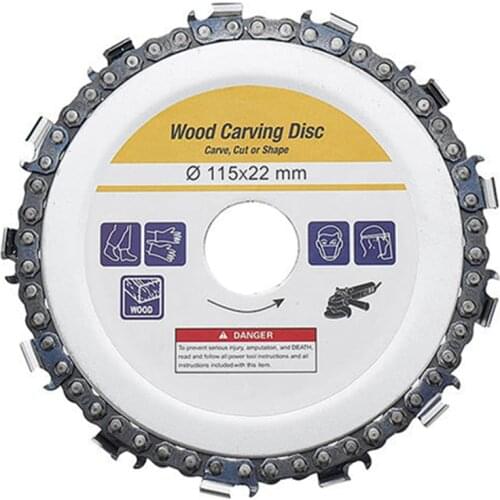 4/4.5/5 inch Wood Carving Disc Woodworking Grinder Chain Saws Disc for Use With 4" Or 4-1/2",4.5",5"Angle Carving Tools