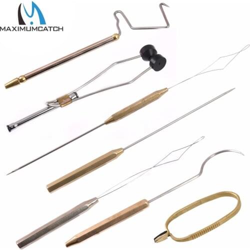 Maximumcatch Fly Tying Tool Stainless Steel Tying Bobbins Brass Whip Finisher/Needle/Threader