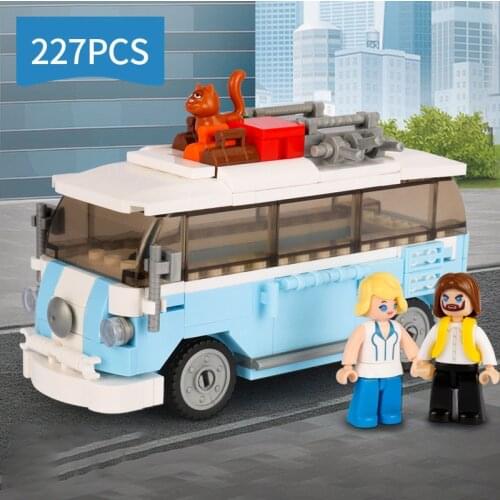 SLuban Gift For Kids The Auto Club-T1 Van Car Model Building Block Educational Toy Childrens Assembled Minifigures Toy Hots