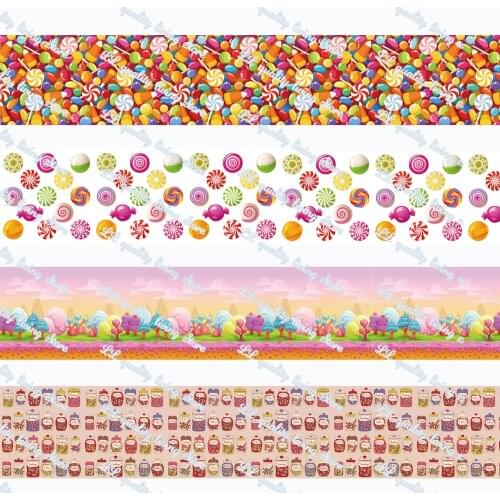 WL Candy Series Printing Grosgrain Ribbon Hair Bow Diy Party Wedding Decoration Hair Accessories 16-75mm