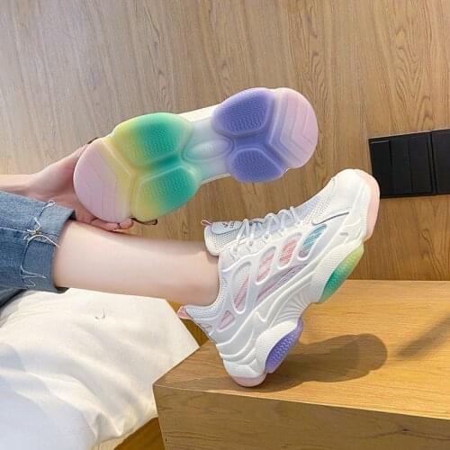 Women Slip On Casual Shoes Trend Breathable Light WomenS Sports Shoes Thick Heel Womens Shoes New Outdoor Women Chunky Sneakers