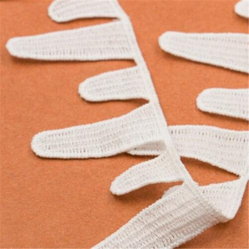 2Y Milk Silk Embroidered Lace Ribbon Sewing Applique Tassel Lace Dress Trims Tape Wedding Party Decor Craft Width 4.5cm