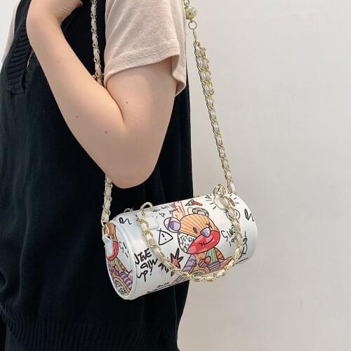 Cartoon Cute Female Summer 2021 Fashion Chain Crossbody Bag Shoulder Underarm Portable round Bag new crossbody bags